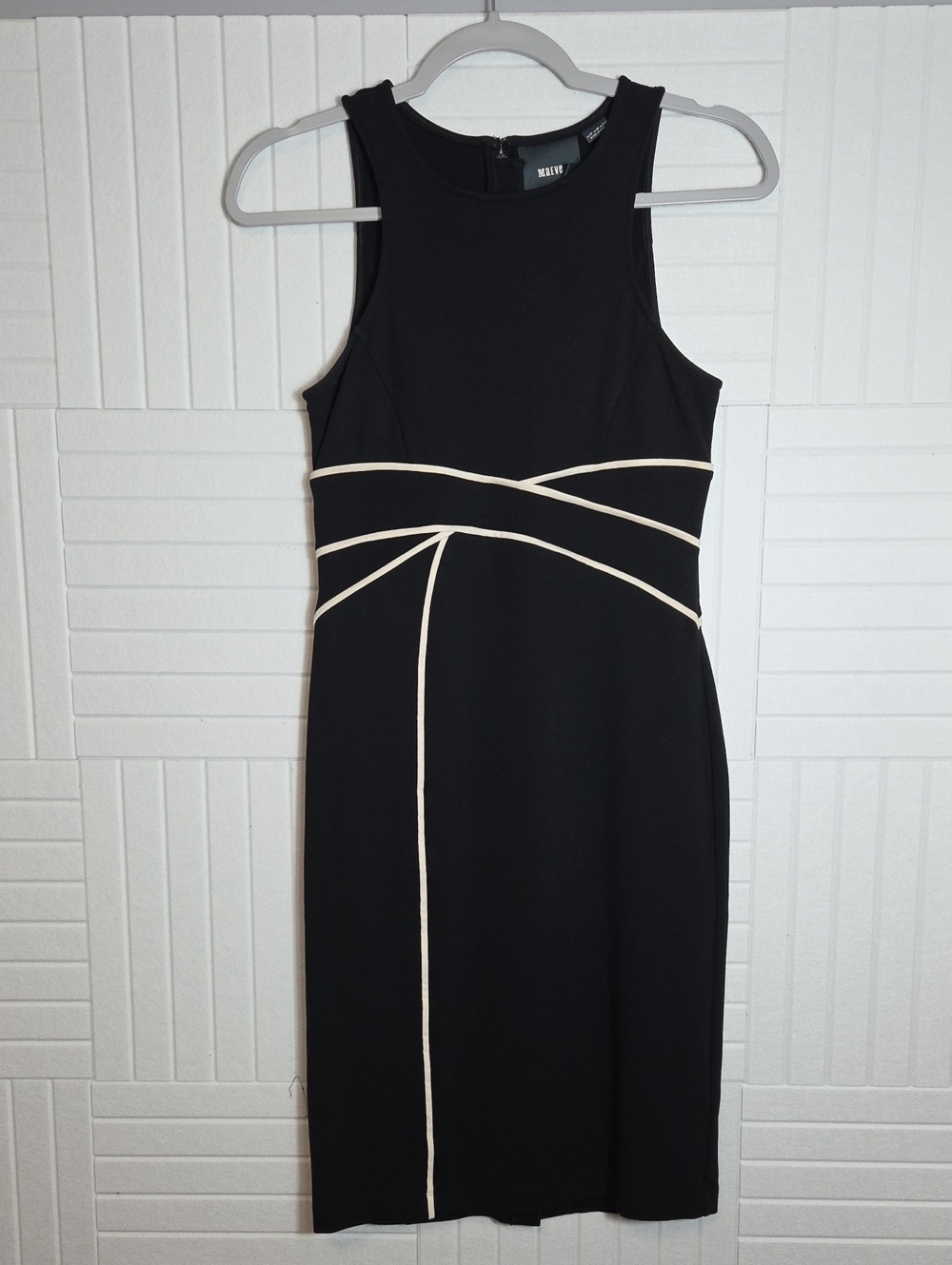 Maeve Black Sleeveless Dress With White Trim Size 2P